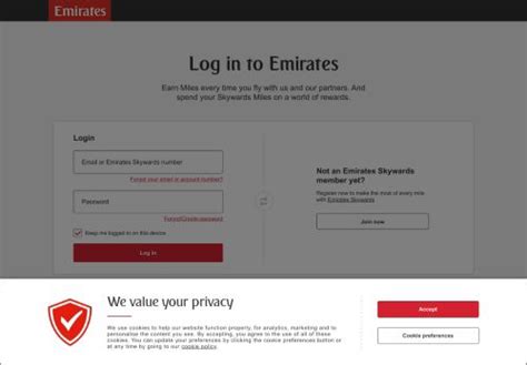 emirates skywards login